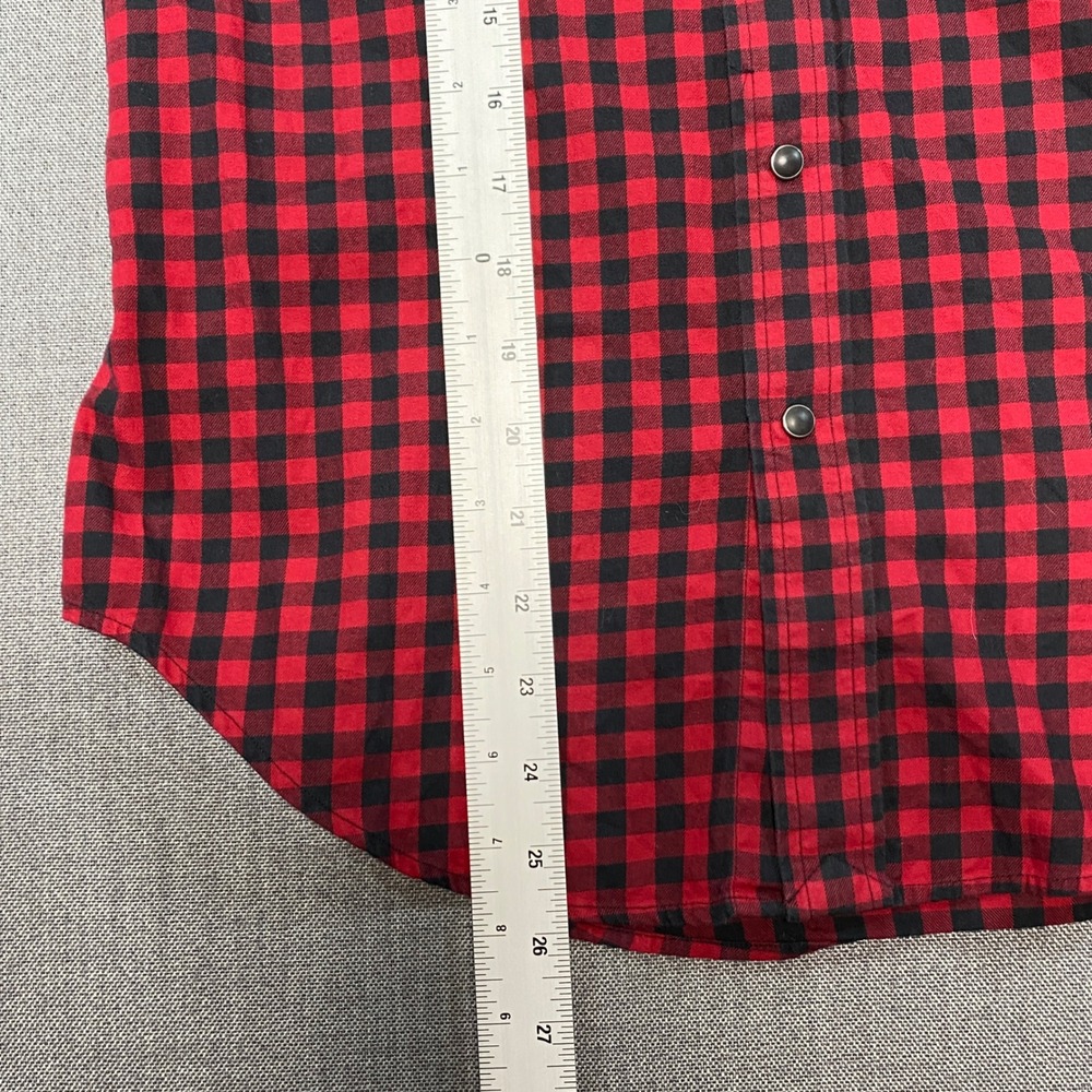 Ralph Lauren Sport Womens Red‎ Black Buffalo Plaid Western Snap Button Shirt 8 - Picture 6 of 9